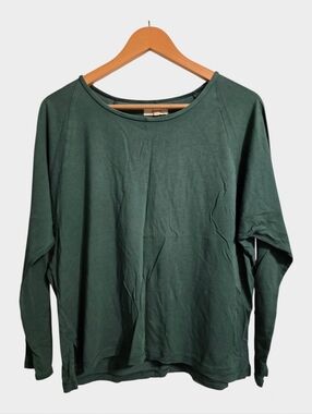 Madewell Raglan Shirt Top Women's Medium Emerald  Modal-Cotton Modern Minimalist